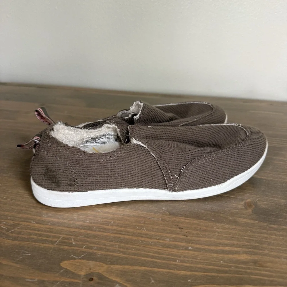 Vionic Beach Womens 8M Brown Corduroy Slip On Malibu Comfort Shoes Flats